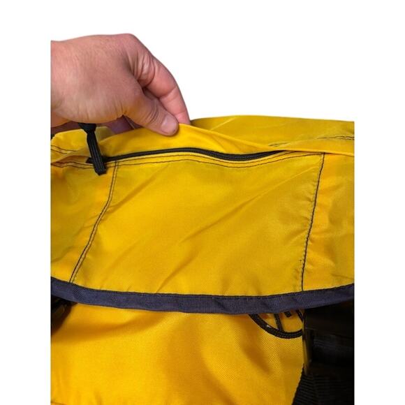 Vintage LL Bean Continental Backpack Rucksack Yellow Blue 90s Hiking - Picture 13 of 16